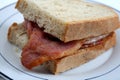 Bacon sandwich close-up Royalty Free Stock Photo