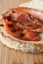 Bacon Sandwich with Brown Sauce Royalty Free Stock Photo