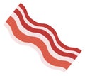 Bacon slice flat icon. Cutted pork meat