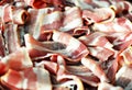 Bacon sliced close-up, like background. Spanish traditional meat
