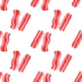 bacon slices fresh breakfast background textile pattern