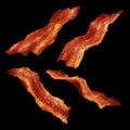 Bacon slices fried snack watercolor illustration