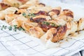 Bacon sticks pastry with black sesame and thyme Royalty Free Stock Photo
