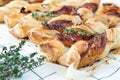 Bacon sticks pastry with black sesame and thyme Royalty Free Stock Photo