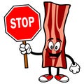 Bacon Strip Running with a Stop Sign