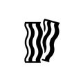 Bacon stripe black icon on white background Royalty Free Stock Photo