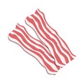 Bacon stripe icon. Slice of pork bacon. Sliced chopped fresh meat. Butcher shop product.