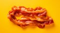 Neo-plasticism Inspired Bacon Flatlay On Yellow Background