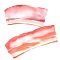 Bacon strips isolated on white background Royalty Free Stock Photo