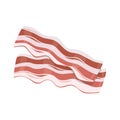 Bacon. Two thin slices of meat with layers of fat. Meat for frying.