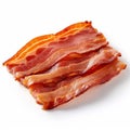 bacon white background - generative Ai illustration