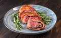 Bacon-wrapped beef steack Royalty Free Stock Photo