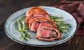 Bacon-wrapped beef steack Royalty Free Stock Photo