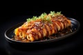 bacon wrapped enoki mushrooms elegant plate