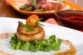 Bacon-Wrapped Ginger Soy Scallops Royalty Free Stock Photo