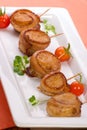 Bacon-Wrapped Ginger Soy Scallops Royalty Free Stock Photo