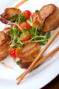 Bacon-Wrapped Ginger Soy Scallops Royalty Free Stock Photo