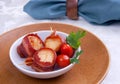 Bacon wrapped scallops Royalty Free Stock Photo