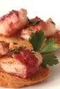 Bacon Wrapped Shrimp Crostini