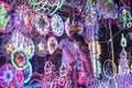 Bacoor, Cavite, Philippines -A lady buys a Christmas parol from a local business stand during the holiday season