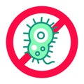 Bacteria allergy line color icon. Anti bacteria symbol and protection infection. Sign for web page, mobile app, button, logo