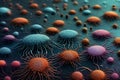 Bacteria Art: Close Microscopic View of Nano Technology Abstract Artistry