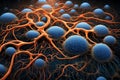 Bacteria Art: Close Microscopic View of Nano Technology Abstract Artistry