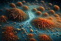 Bacteria Art: Close Microscopic View of Nano Technology Abstract Artistry