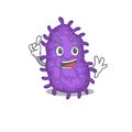 Bacteria bacilli mascot character design with one finger gesture