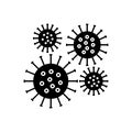 Black solid icon for Bacteria, plasm and medical Royalty Free Stock Photo