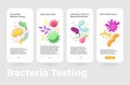 Bacteria biochemical laboratory testing mobile application user interface set realistic vector Royalty Free Stock Photo