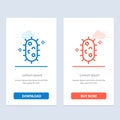Bacteria, Biochemistry, Biology, Chemistry Blue and Red Download and Buy Now web Widget Card Template