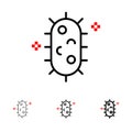 Bacteria, Biochemistry, Biology, Chemistry Bold and thin black line icon set