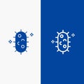 Bacteria, Biochemistry, Biology, Chemistry Line and Glyph Solid icon Blue banner Line and Glyph Solid icon Blue banner