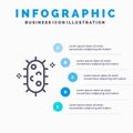 Bacteria, Biochemistry, Biology, Chemistry Line icon with 5 steps presentation infographics Background