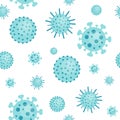 Bacteria Biology Organisms Seamless Pattern. Virus Infection Epidemic. Medical Genetics Bacteriological Microorganism.