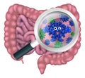 Bacteria Cartoon Character in Gut or Intestines Royalty Free Stock Photo