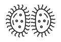 Bacteria cell divides, virus icon in line, outline style. Viral infection, amoeba, infusoria simple sign for app, web. Royalty Free Stock Photo