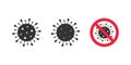Bacteria cell Icon. Coronavirus icon. Novel bacteria. Dangerous virus sign. Vector illustration Royalty Free Stock Photo