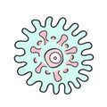Bacteria Cell icon. Virus. Infected cell Royalty Free Stock Photo
