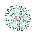 Bacteria Cell icon. Virus. Infected cell