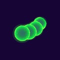 Bacteria cell realistic vector illustration