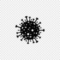 Bacteria Cell vector icon. Coronavirus bacterium, isolated on transparent background. Bacterium black icon in flat design. Vector Royalty Free Stock Photo