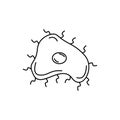bacteria, coccus, science line icon on white background