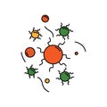 bacteria education biology line icon. element of bacterium virus illustration icons. signs symbols can be used for web logo mobile