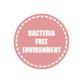 Bacteria free environment product label design Royalty Free Stock Photo