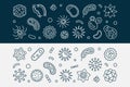 Bacteria and Fungi outline banners - vector illustration