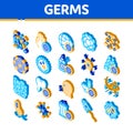 Bacteria Germs Vector Isometric Icons Set Royalty Free Stock Photo