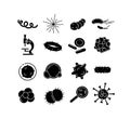 Bacteria glyph vector icons set Royalty Free Stock Photo