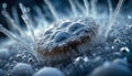 Bacteria in ice. Microbes preserved in thawing ice. Generative AI Image. Royalty Free Stock Photo